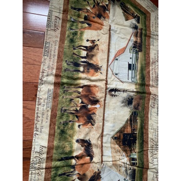 Handmade Horses Running Barn Quilted Table Runner - Picture 10 of 14